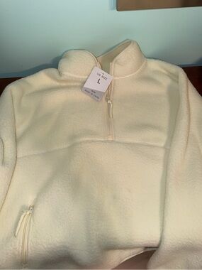 cream fleece quarter zip